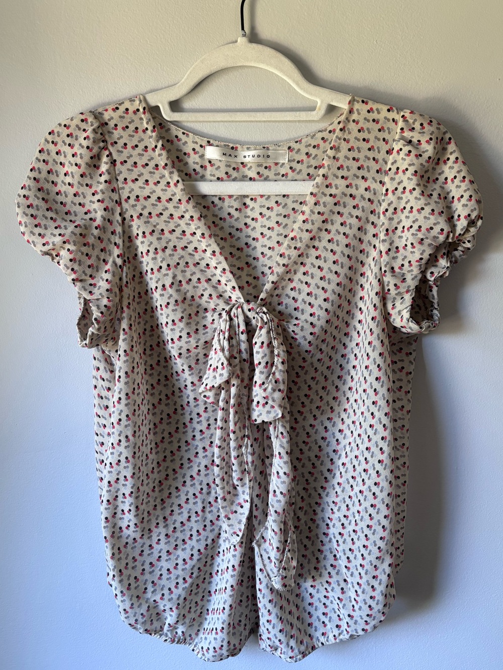 Max Studio Polka-Dot Blouse